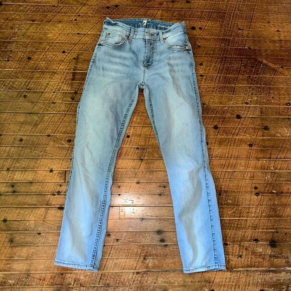 7 for All Mankind 26 Kimmie crop destroyed designer jeans - Picture 1 of 5
